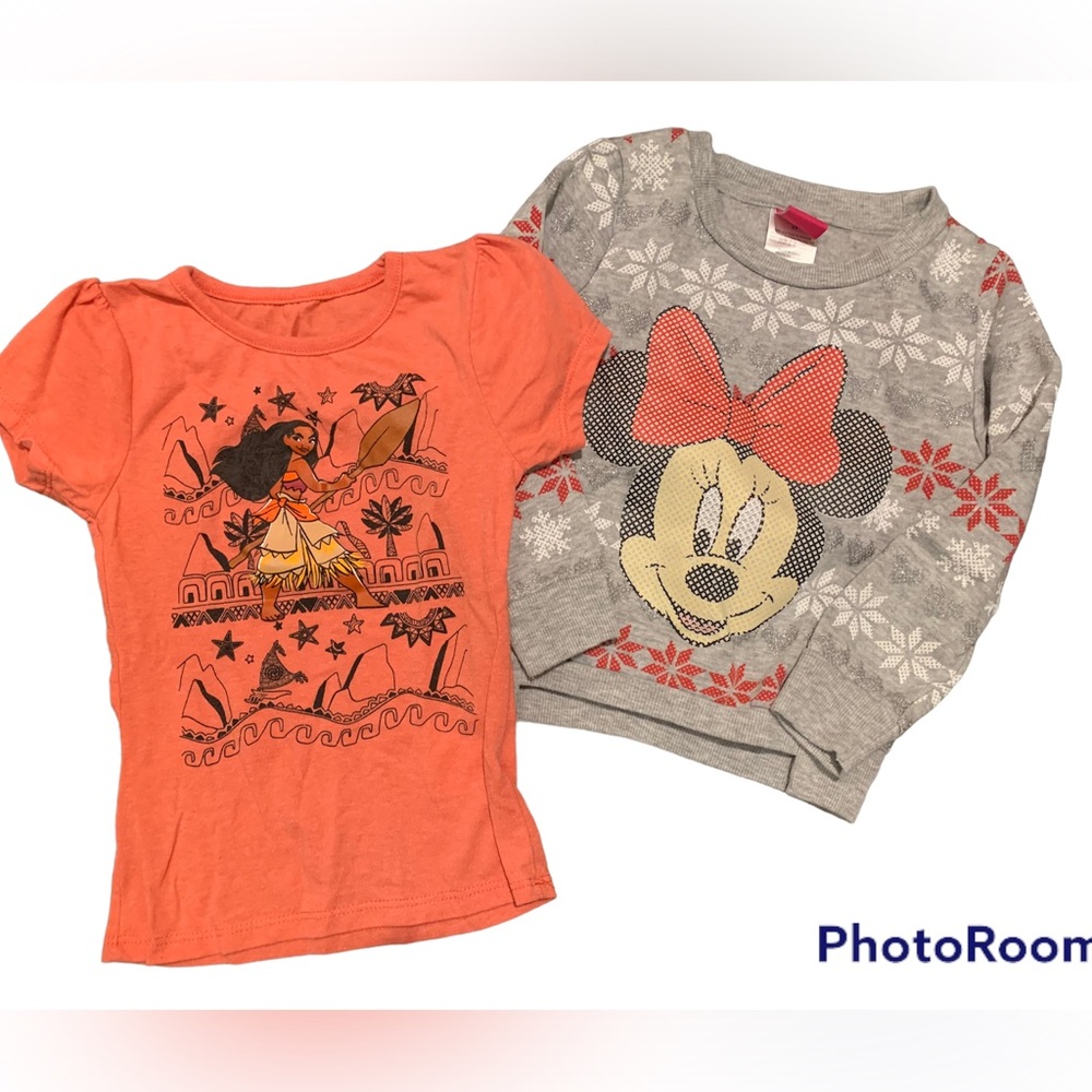 Set of Disney Minnie Sweatshirt and Moana Tee.